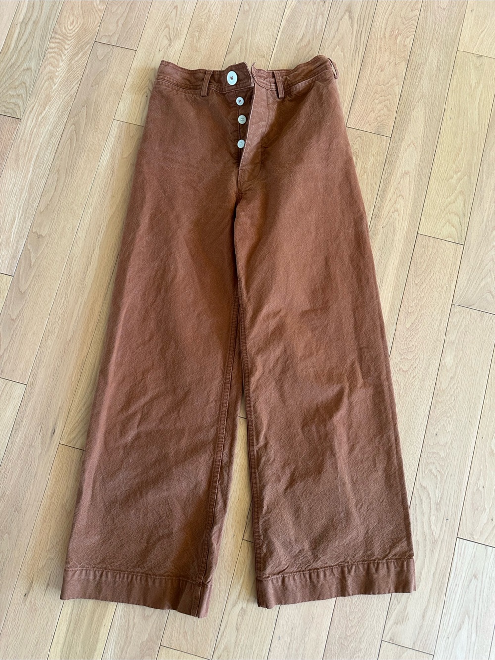Jesse Kamm Sailor Pants Wide-Leg Pants in Rust Size 6 High Waist